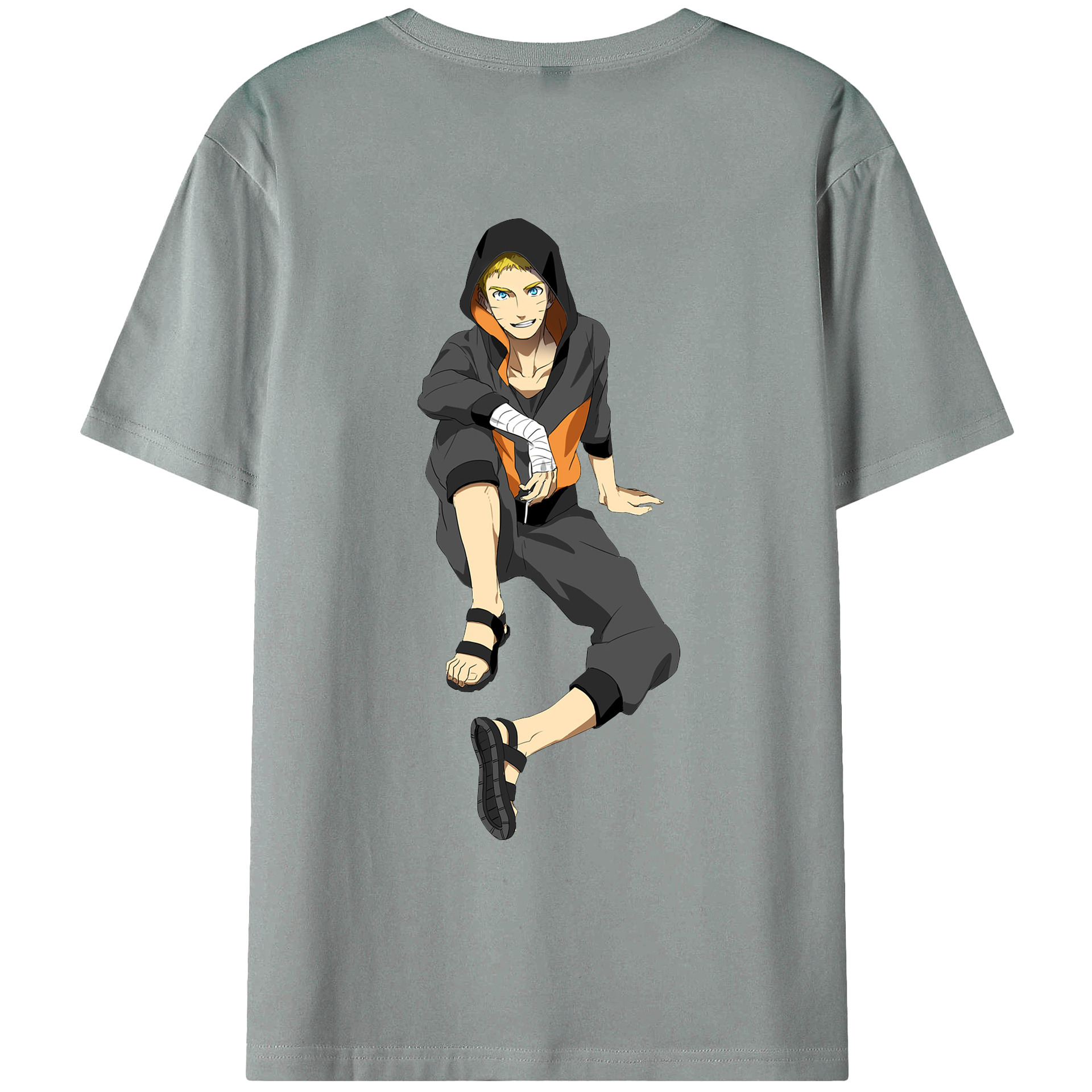 （画像用） NARUTO -ナルト- うずまき ナルト Uzumaki Naruto 綿100％ メンズ半袖Tシャツ（バックプリント） 通気性